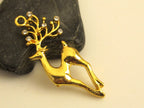 Gold finish deer charm pendant -1 piece - BD334