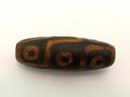 Long Tibetan etched agate dzi design 9 eye bead - etched agate beads - Nepalbeadshop GM130