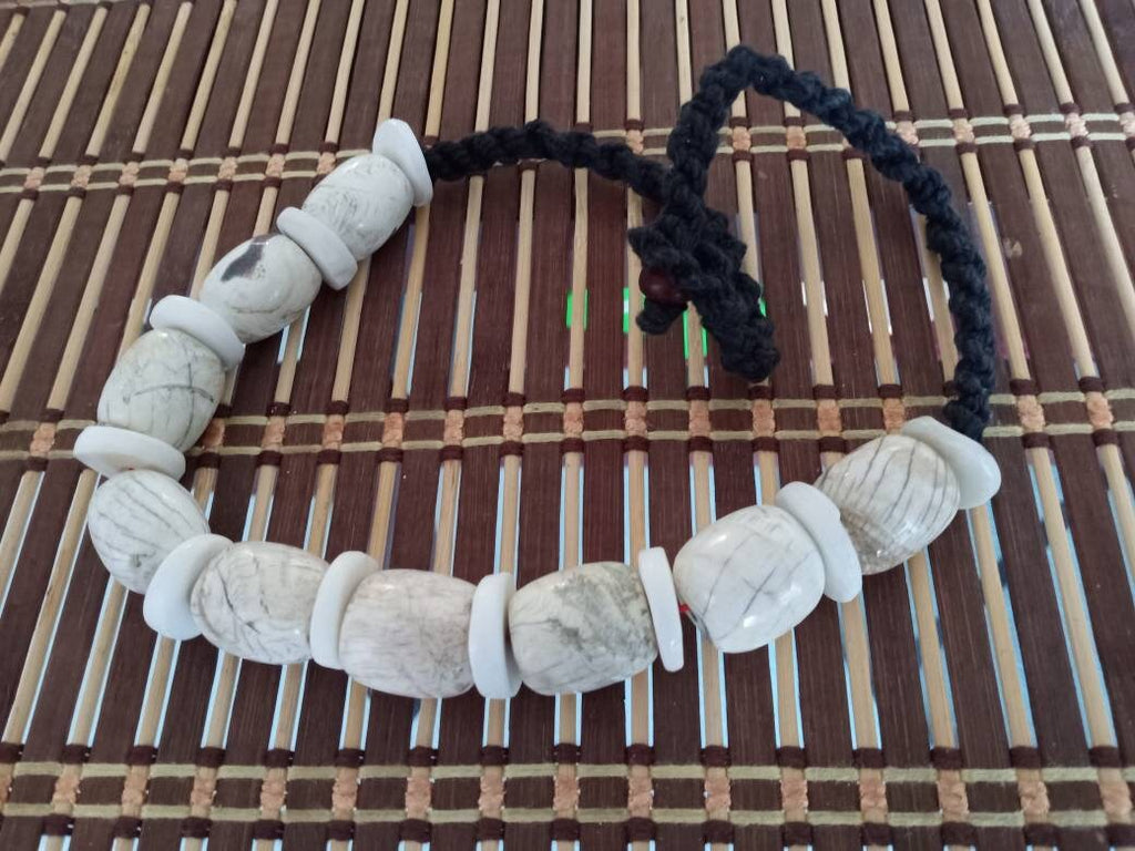 Nepal ethnic naga conch shell bead strand rustic beads barrel shape and disc shape nepalese tribal inlaid shell beads STR006K