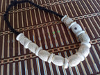 Nepal ethnic naga conch shell bead strand rustic beads barrel shape and disc shape nepalese tribal inlaid shell beads STR006K