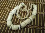 Nepal ethnic naga conch shell bead strand rustic beads barrel shape and disc shape nepalese tribal inlaid shell beads STR006P