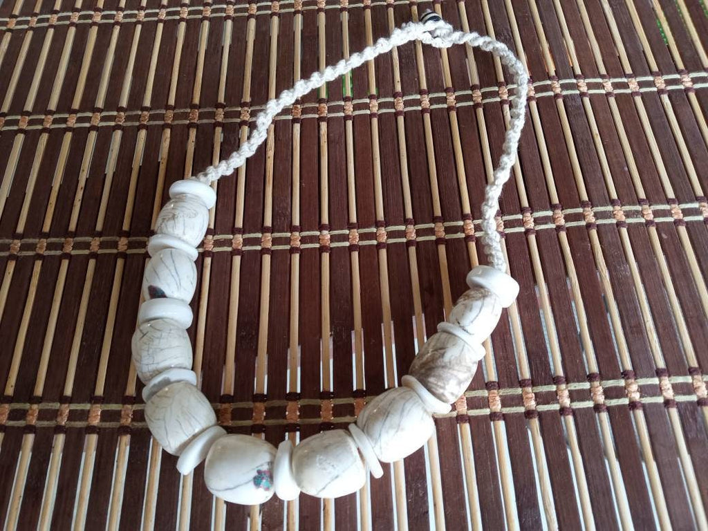 Nepal ethnic naga conch shell bead strand rustic beads barrel shape and disc shape nepalese tribal inlaid shell beads STR006V