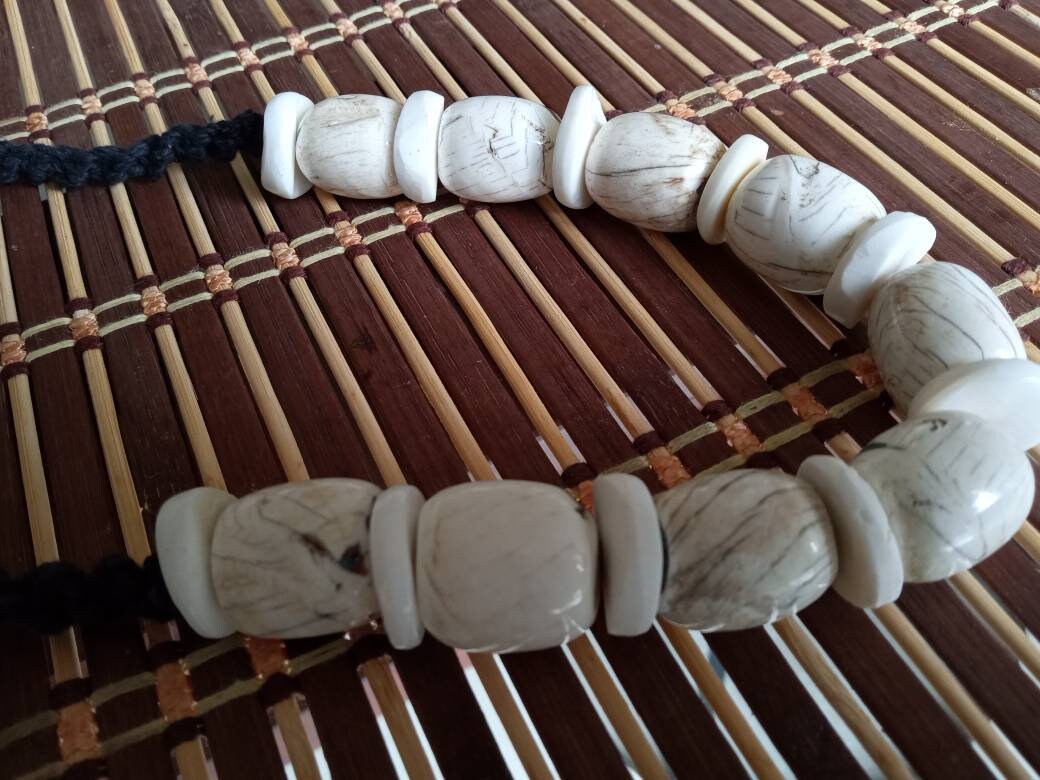 Nepal ethnic naga conch shell bead strand rustic beads barrel shape and disc shape nepalese tribal inlaid shell beads STR006X