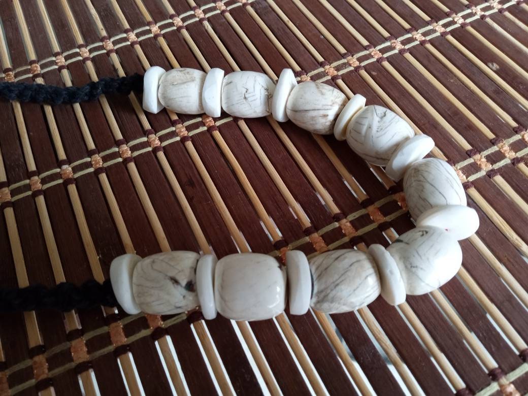 Nepal ethnic naga conch shell bead strand rustic beads barrel shape and disc shape nepalese tribal inlaid shell beads STR006X