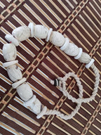 Nepal ethnic naga conch shell bead strand rustic beads barrel shape and disc shape nepalese tribal inlaid shell beads STR006AB