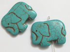 1 piece - Howlite Elephant Bead 42 mm x 32 mm – Perfect for making pendants, necklaces & Elephant Lovers jewelry or Decor- GM136