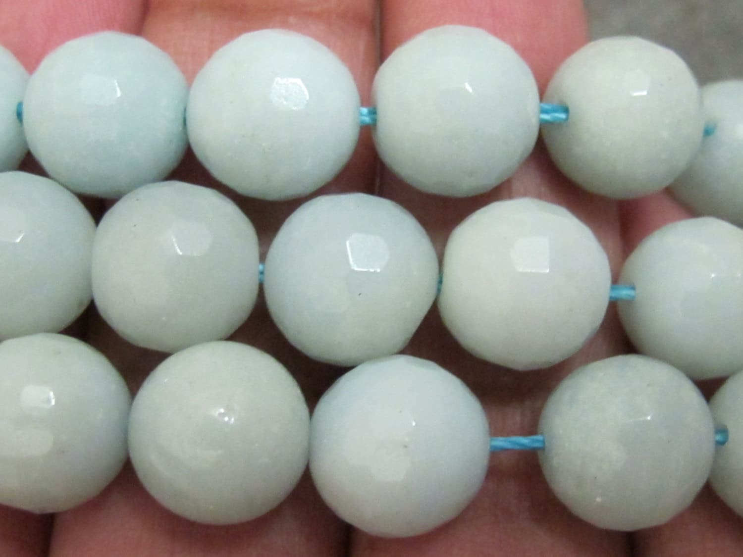 10 beads - Round Faceted Amazonite gemstone beads 10 mm - GM138