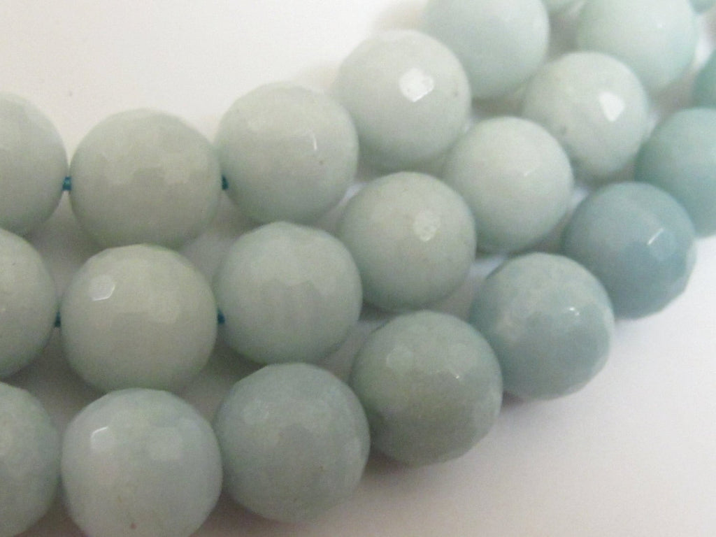 10 beads - Round Faceted Amazonite gemstone beads 10 mm - GM138