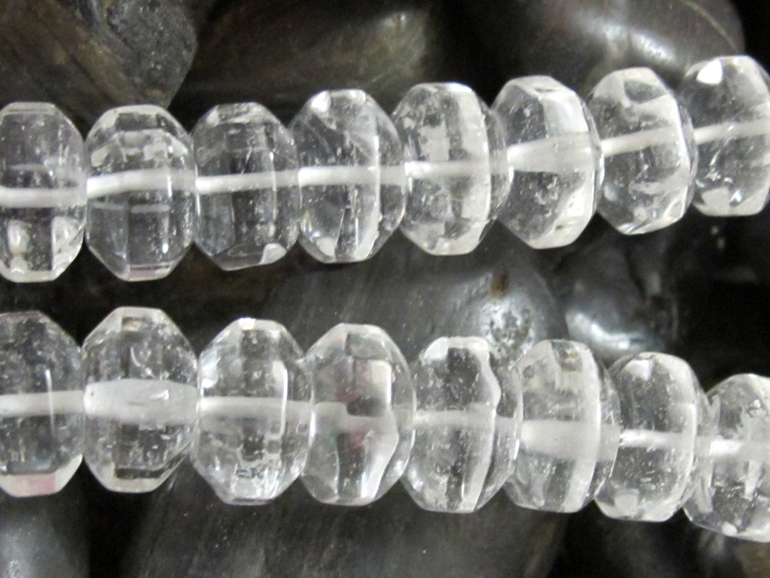10 beads - Rondelle quartz gemstone beads - GM140