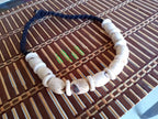 Nepal ethnic naga conch shell bead strand rustic beads barrel shape and disc shape nepalese tribal inlaid shell beads STR006T