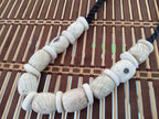Nepal ethnic naga conch shell bead strand rustic beads barrel shape and disc shape nepalese tribal inlaid shell beads STR006Z
