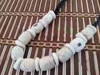 Nepal ethnic naga conch shell bead strand rustic beads barrel shape and disc shape nepalese tribal inlaid shell beads STR006M