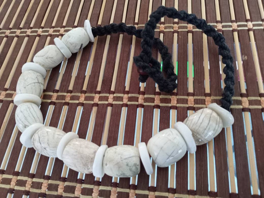 Nepal ethnic naga conch shell bead strand rustic beads barrel shape and disc shape nepalese tribal inlaid shell beads STR006Z