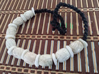 Nepal ethnic naga conch shell bead strand rustic beads barrel shape and disc shape nepalese tribal inlaid shell beads STR006Z