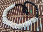 Nepal ethnic naga conch shell bead strand rustic beads barrel shape and disc shape nepalese tribal inlaid shell beads STR006M
