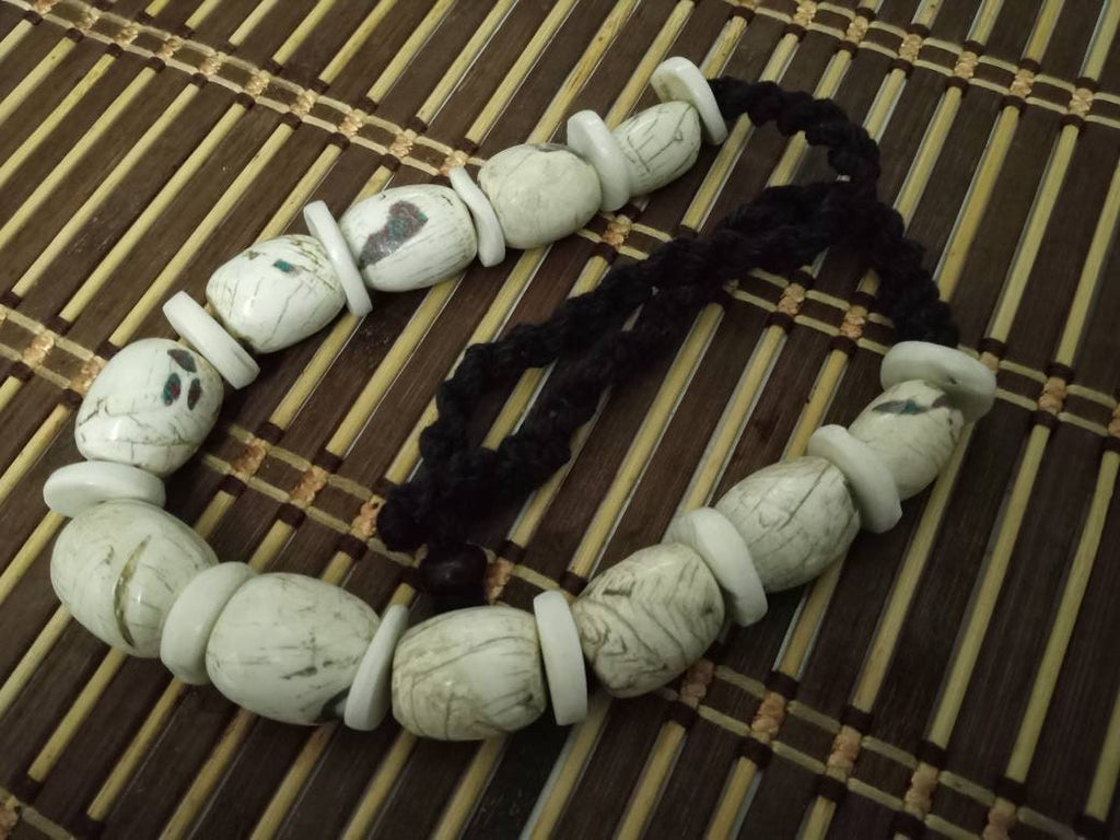 Nepal ethnic naga conch shell bead strand rustic beads barrel shape and disc shape nepalese tribal inlaid shell beads STR006O