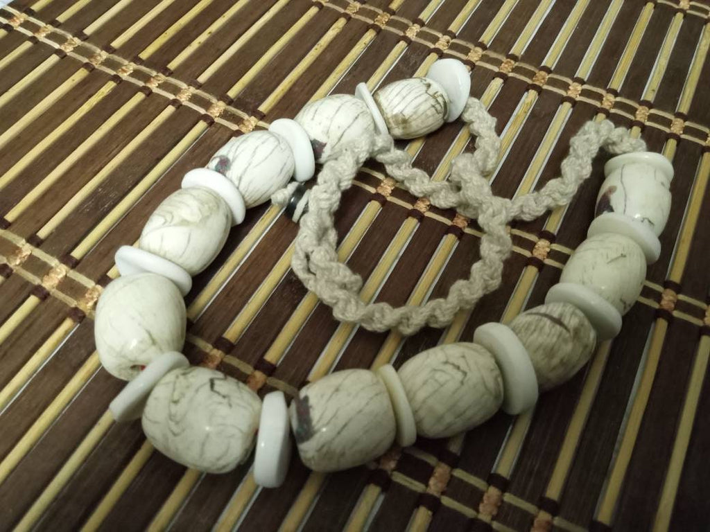 Nepal ethnic naga conch shell bead strand rustic beads barrel shape and disc shape nepalese tribal inlaid shell beads STR006P