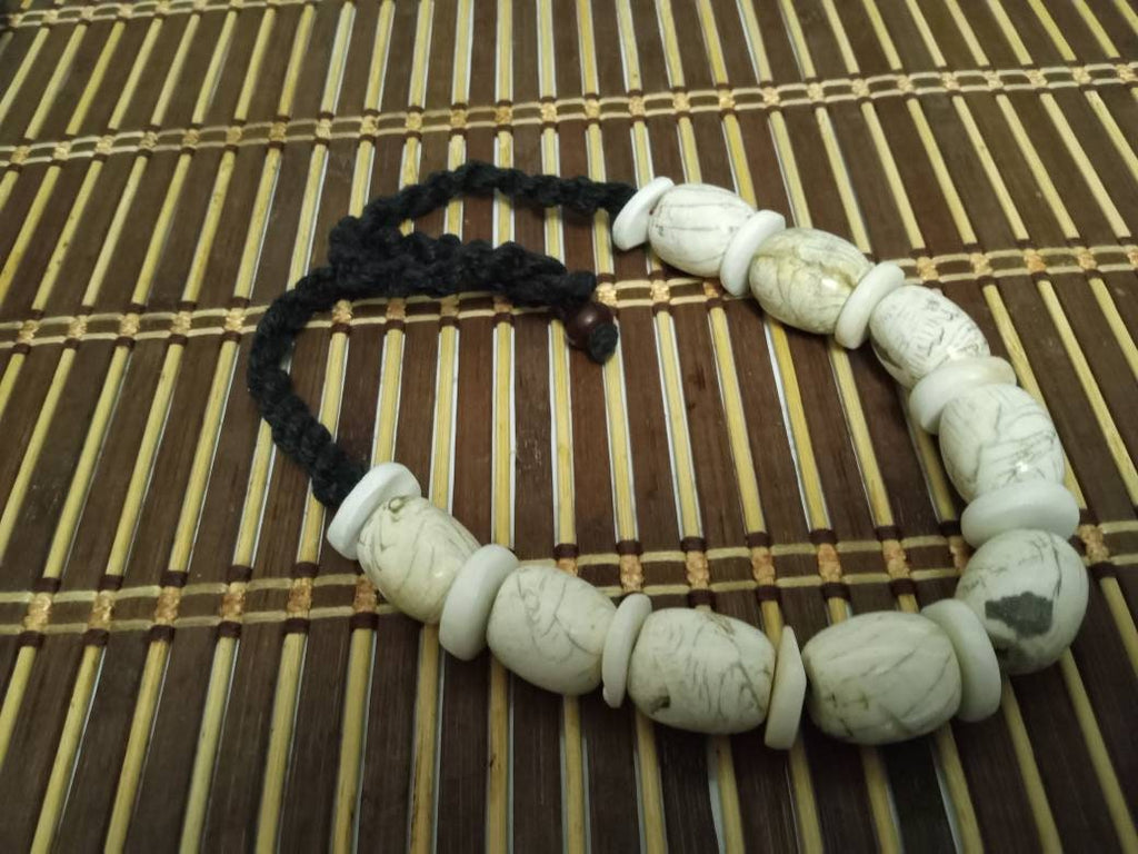 Nepal ethnic naga conch shell bead strand rustic beads barrel shape and disc shape nepalese tribal inlaid shell beads STR006Q