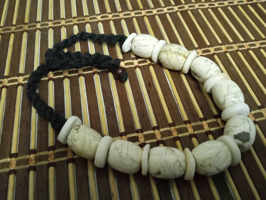 Nepal ethnic naga conch shell bead strand rustic beads barrel shape and disc shape nepalese tribal inlaid shell beads STR006Q