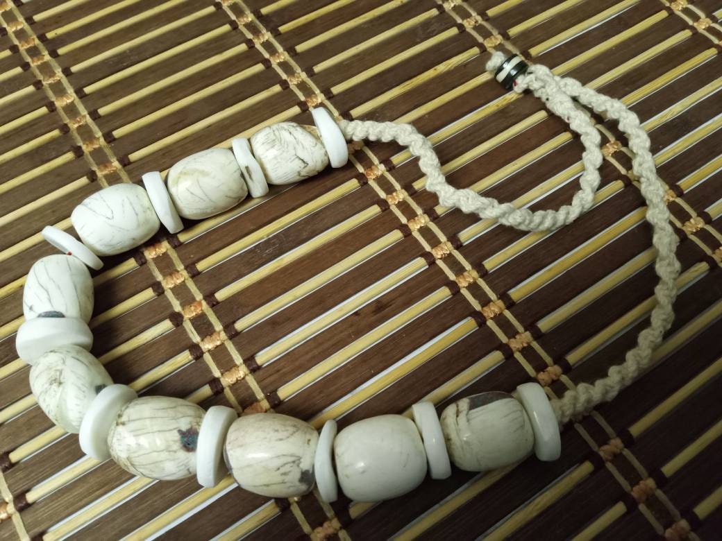 Nepal ethnic naga conch shell bead strand rustic beads barrel shape and disc shape nepalese tribal inlaid shell beads STR006S