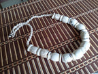 Nepal ethnic naga conch shell bead strand rustic beads barrel shape and disc shape nepalese tribal inlaid shell beads STR006W