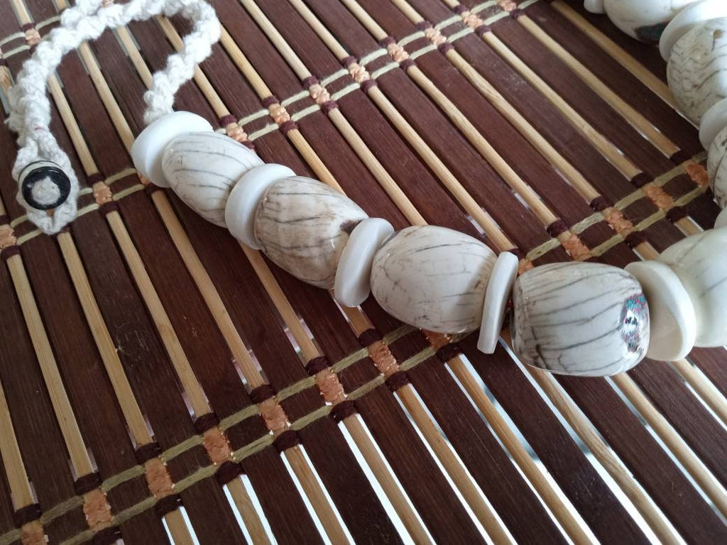 Nepal ethnic naga conch shell bead strand rustic beads barrel shape and disc shape nepalese tribal inlaid shell beads STR006W