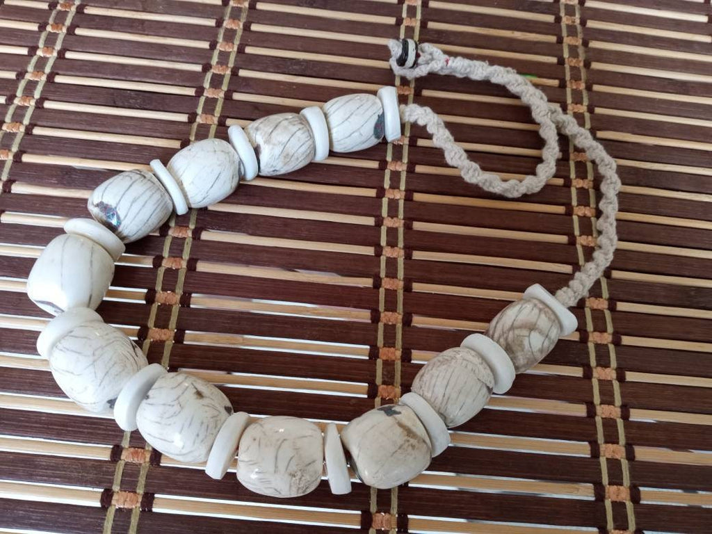 Nepal ethnic naga conch shell bead strand rustic beads barrel shape and disc shape nepalese tribal inlaid shell beads STR006W