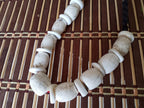 Nepal ethnic naga conch shell bead strand rustic beads barrel shape and disc shape nepalese tribal inlaid shell beads STR006AA