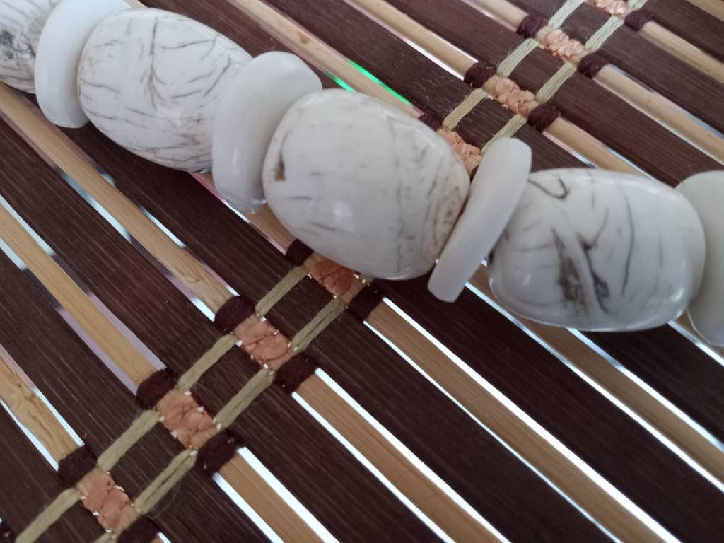 Nepal ethnic naga conch shell bead strand rustic beads barrel shape and disc shape nepalese tribal inlaid shell beads STR006AB