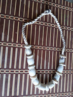 Nepal ethnic naga conch shell bead strand rustic beads barrel shape and disc shape nepalese tribal inlaid shell beads STR006AB