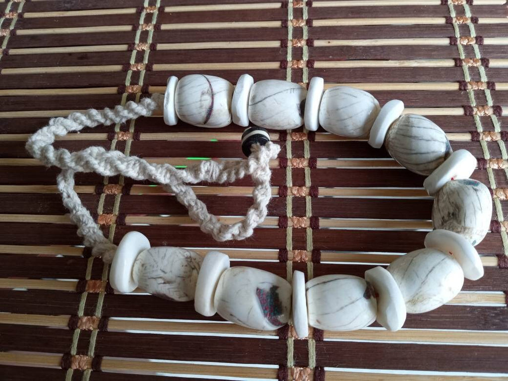 Nepal ethnic naga conch shell bead strand rustic beads barrel shape and disc shape nepalese tribal inlaid shell beads STR006AD