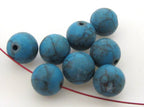 8 Beads- Round shape tibetan stabilized turquoise beads 8 mm size - GM173