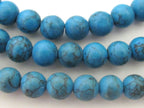 8 Beads- Round shape tibetan stabilized turquoise beads 8 mm size - GM173
