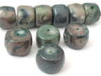 4 Beads - Thick large green color dyed coral beads - GM176