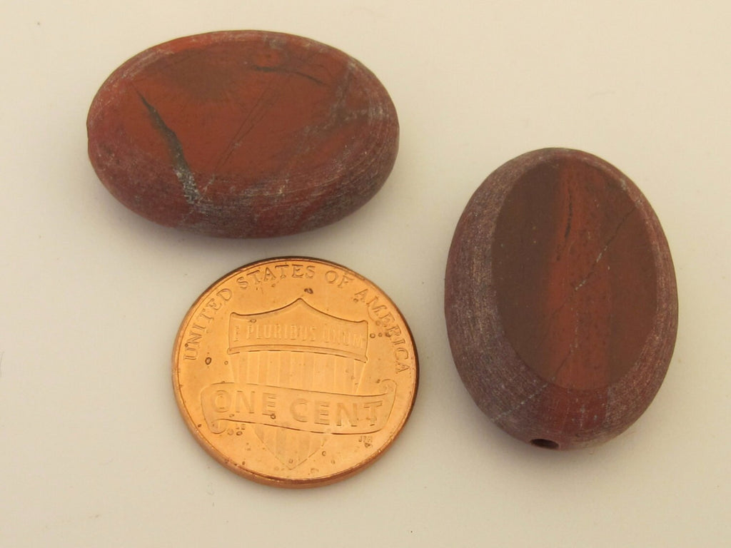 Large carnelian oval shape unique style gemstone beads - 2 beads - GM182