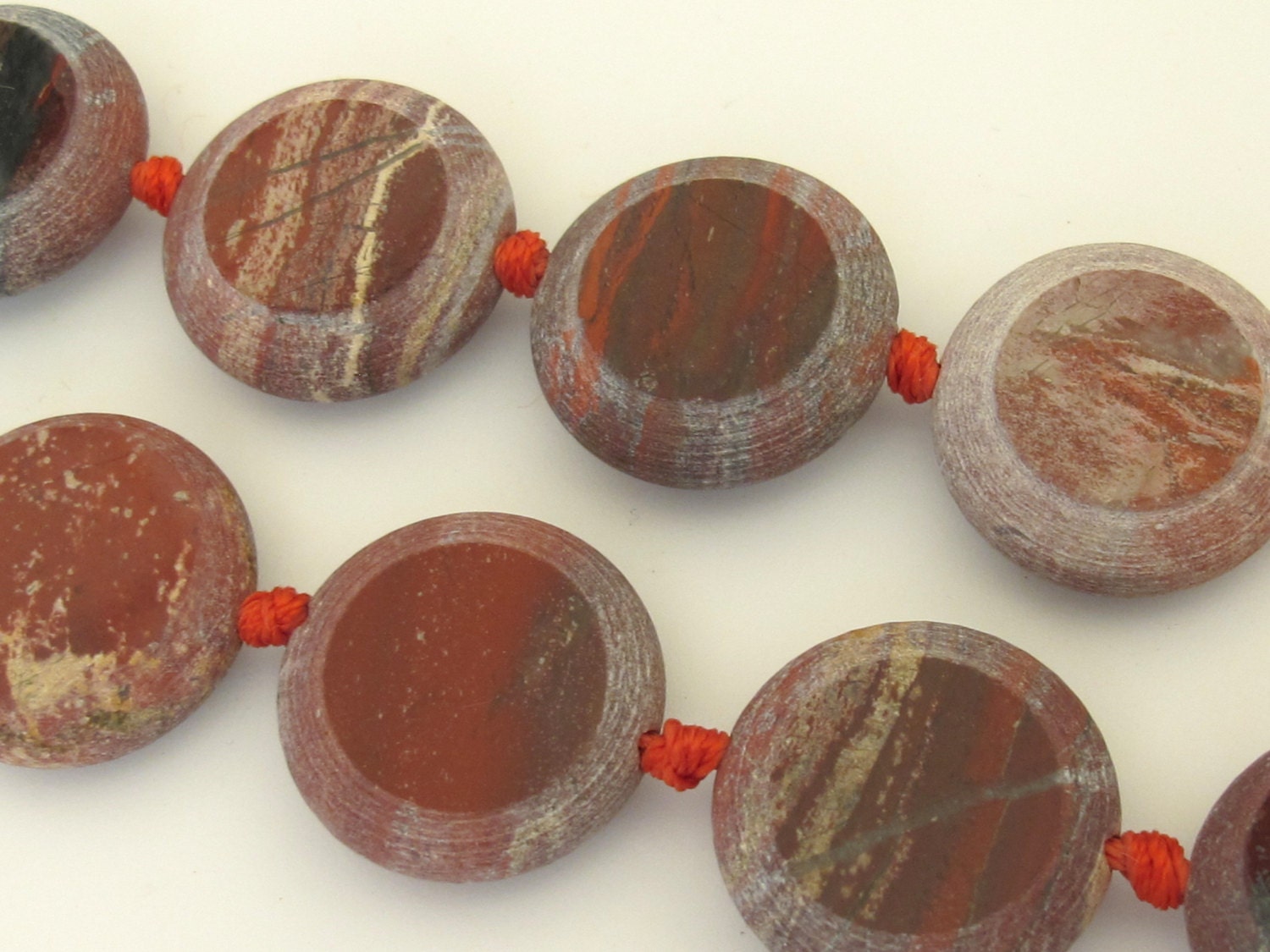 Beautiful round coin shape carnelian gemstone beads 22 mm - 2 beads - GM181