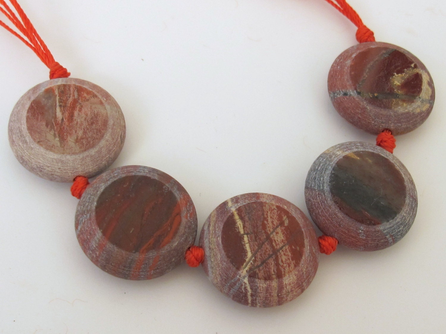 Beautiful round coin shape carnelian gemstone beads 22 mm - 2 beads - GM181