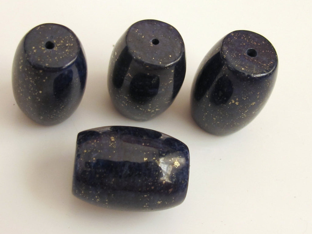Thick Afghan lapis lazuli drum shape beads - GM183 - 1 bead