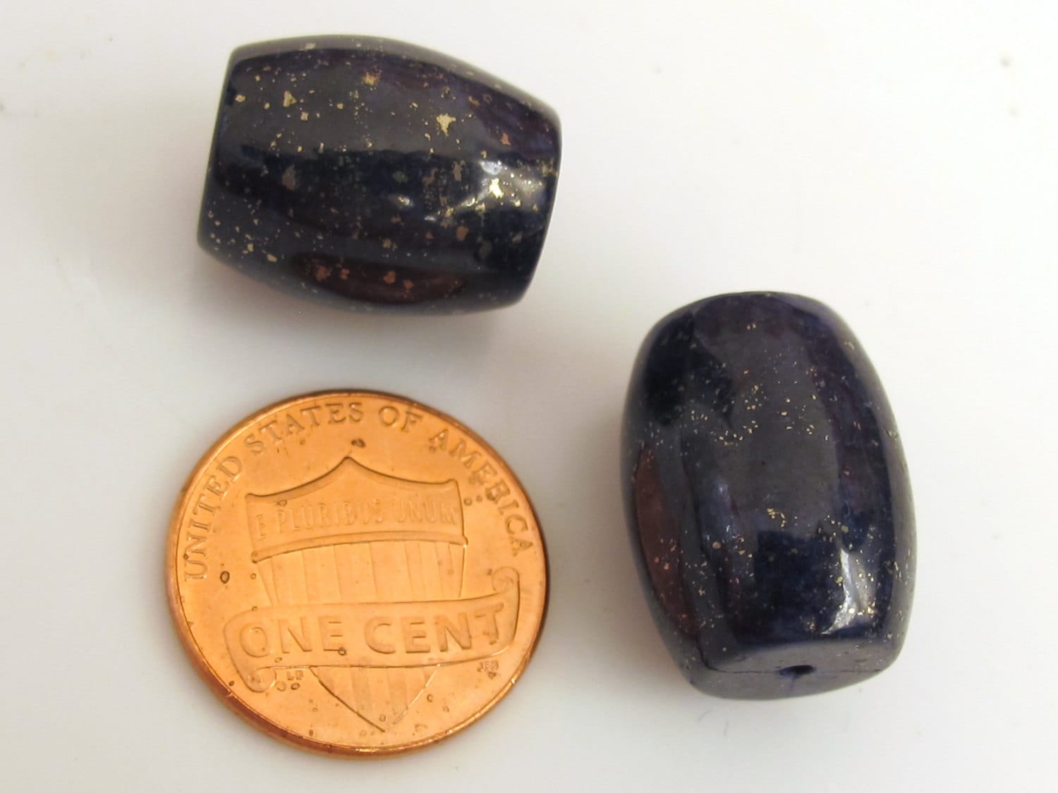 Thick Afghan lapis lazuli drum shape beads - GM183 - 1 bead