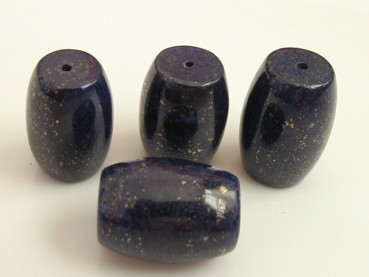 Thick Afghan lapis lazuli drum shape beads - GM183 - 1 bead