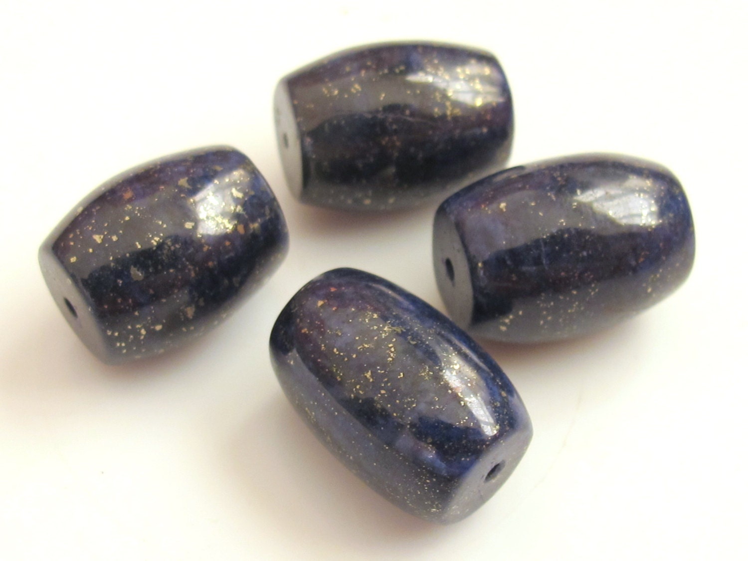 Thick Afghan lapis lazuli drum shape beads - GM183 - 1 bead