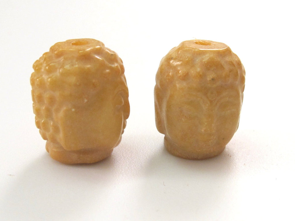 Carved honey Jadeite buddha bead - 1 piece - GM186