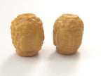 Carved honey Jadeite buddha bead - 1 piece - GM186