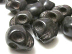 17 mm Black color skull beads - 2 pieces - GM196