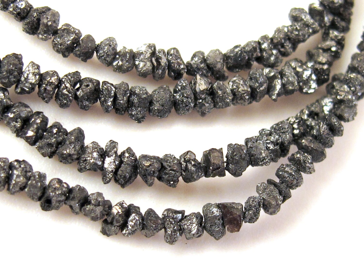 10 very tiny beads - Very Small tiny size Natural raw rough black diamonds nugget beads- rough black diamonds beads -GM198