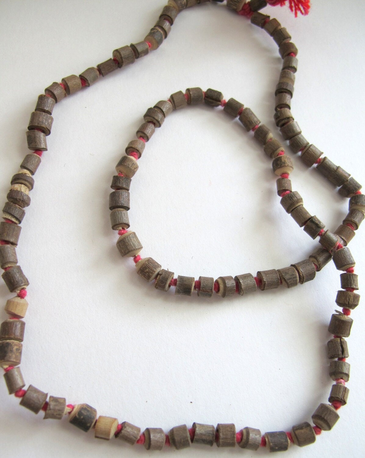 Smal size light weight Natural Tulsi wood beads strand knotted- 100 beads - NB094