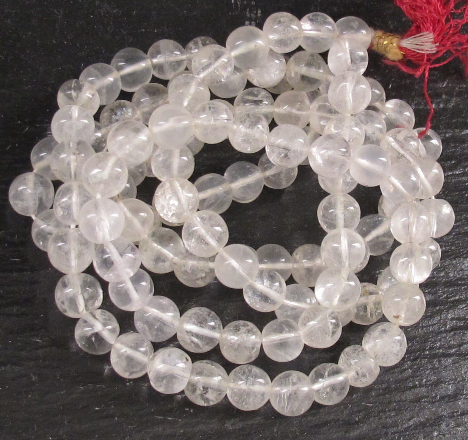 10 BEADS - Himalayan rock quartz beads - GM224