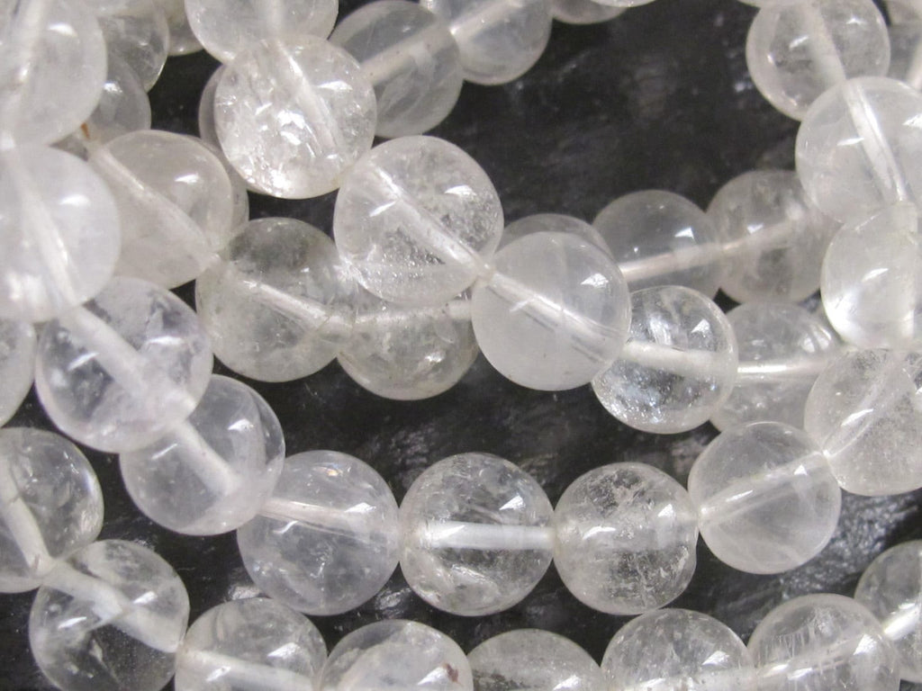 10 BEADS - Himalayan rock quartz beads - GM224