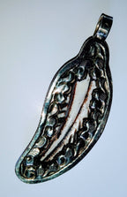 Carved leaf feather shape recycled cattle bone pendant- PB009ZA