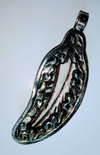 Carved leaf feather shape recycled cattle bone pendant- PB009ZA